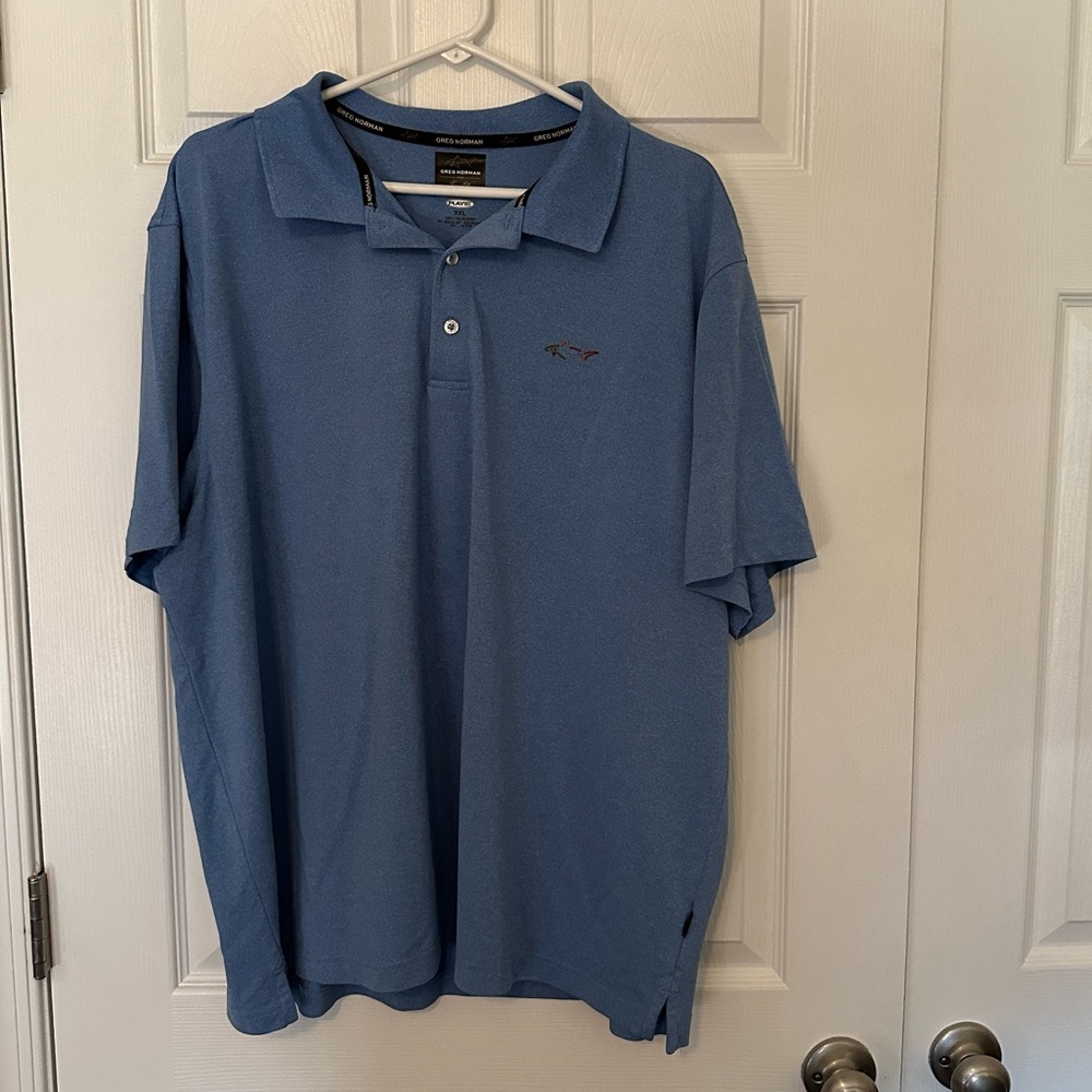 Greg Norman Mens Short Sleeve Golf Polo 2XL Blue